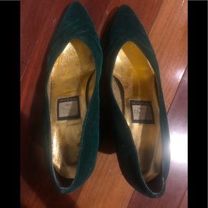 Nina leather green heels